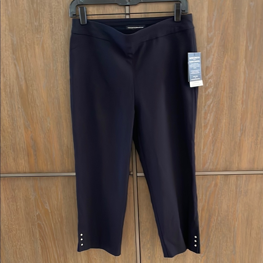 Counterparts Black Capris with Button Detail
